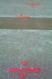 Road markings, Trinity Buoy Wharf, London