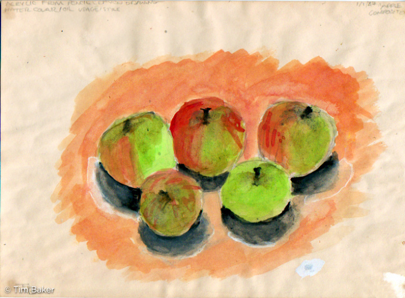 watercolour - apple composition 1987