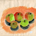 watercolour - apple composition 1987