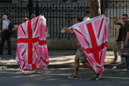 EuroPride - pink union jacks - loved these.