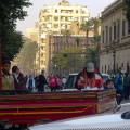 Egypt 2011 - Looking into Tahrir Square - note the masks for tear gas.
