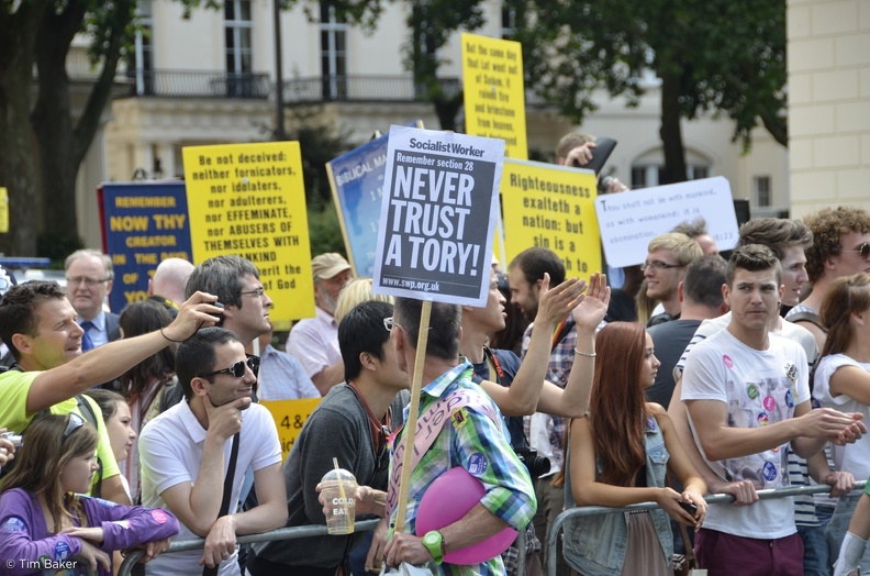 London Pride 2011 Never Trust a Tory vs Christian Fundies