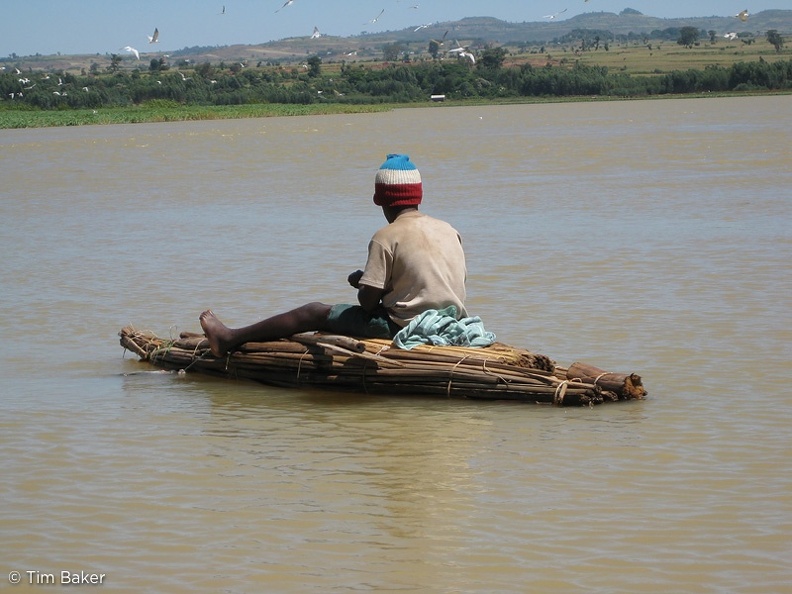 Fisherman on a tankwa, Blue Nile