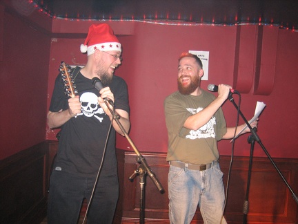 Tim (L) and Jeb (R) performing at Bah Humbug