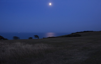 Beachy Head - Moon over water (night)